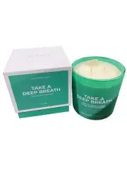 Take A Deep Breath, Crystal, Manifestation, Candle, Ocean Mist, Clear Quartz