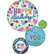 Happy Birthday Orbs Super Shape Foil Balloon (1ct)