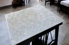 42" Square White Marble Top Coffee Table Mop Inlay Floral Marquetry Arts Decors