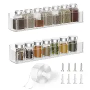 PMMASTO Adhesive Acrylic Spice Rack Organizer for Wall with Nano Double Sided...