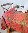 Fabric Tablecloth Merry Plaid Christmas Winter Jacquard 60” x 104” Benson Mills