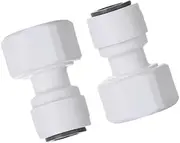 2 Pack Refrigerator Water Line Connector Kit, 1/2" BSP x 3/8" Push-to-Fit Adapter, Quick Connect Fittings for Water Filters, Coolers, Fountains & More, Leakproof & Easy to Install