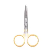 Dr. Slick 4.5" Hair Scissors Straight/Curved Serrated Blade Gold Loops