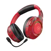 Head-mounted wireless bluetooth headset luminous graffiti headset private model with wheat sports noise-cancelling headset - Red