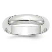 Solid 18K White Gold 5mm Half Round Men's/Women's Wedding Band Ring Size 14