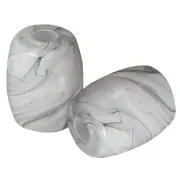 2pcs Oval Shaped Glass Lamp Shades Replacement Globe or Cover with Faux Marbl...