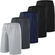 [TYCTOS] Boys Athletic Shorts Elastic Basketball Shorts Quick Dry Youth Shorts Sports Soccer Shorts for Boys with Pockets
