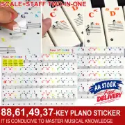 Sticker Note 88/61/54/49/37 KEYS Keyboard Piano Stickers Transparent For Learner