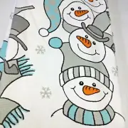 CASABA KITCHEN TOWELS (2) SNOWMEN WHITE BLUE GRAY 100% COTTON NWT