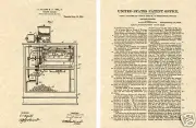 First POPCORN MACHINE US Patent Art Print READY TO FRAME! Vintage 1916 1st Movie