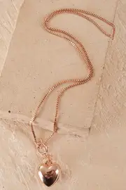 Large Fob And Heart Pendant Long Chain Necklace--ADO-ANC-9472