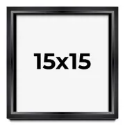 15x15 Shadow Box Frame Black | 1.25 inches Deep Real Wood Contemporary Shadowbox