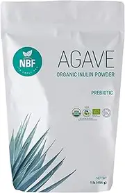 NBF Organic Agave Inulin Powder 1LB (16 Oz) - Prebiotic Supplement Soluble Fiber Intestinal Support Gluten Free Digestive Health Non-GMO 100% Natural Unflavored