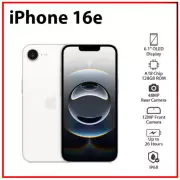 (New) Apple iPhone 16e 5G 8GB+128GB WHITE Dual SIM Unlocked iOS Cell Phone