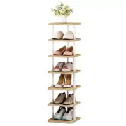 Shoe Rack Vertical Narrow Shoe Shelf Storage Corner Shoe 7 Tier White