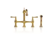 WATERMARKFIXTURES WMF-DM-4H-SP DECK MOUNT KITCHEN BRIDGE FAUCET SPRAYER 8 INCHES