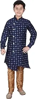 [Pro-Ethic Style Developer] Kids Ethnic Indian Silk Floral Printed Kurta Sets For Boys| Pack Of 1 (S-139)