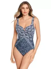 Miraclesuit Women's Swimwear Silver Shores Criss Cross Escape Tummy Control