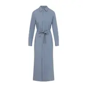 [Ralph Lauren Collection] Ralph Lauren Collection-Light Blue Graison Linen Long Dress-Donna 6 US