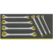 NEW STAHLWILLE TCS24/7 7PC METRIC OPEN RING FLARE SPANNER SET FOAM TRAY 8X10-...