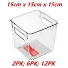 Small Crystal Clear Plastic Container w Carry Handle Fridge Pantry Storage 15cm