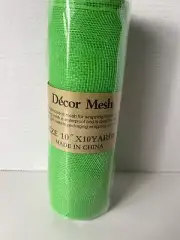 Decor Floral Mesh Wrap GREEN 10” x 10 Yards Roll Ribbon NEW 1 Roll