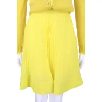 在飛比找Yahoo奇摩購物中心優惠-PHILOSOPHY 黃色紗質百摺及膝裙