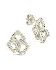 Sterling Forever Lennox Interlocking Studs