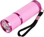 pedkit Mini Flash Light for LED UV Gel Curing Lamp Light Handheld Nail Dryer Nail Flashlight 9 LEDs 395nm UV Flashlights Detector for Facial