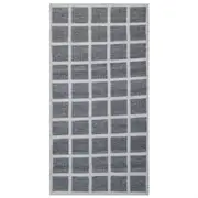 Handwoven Checkered Rug-Lattice 6388-Charcoal Ivory-80x150cm
