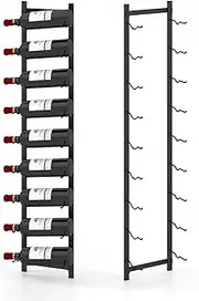 Costway Wall Mounted Wine Rack for 6/9/12 Bottles, Metal Organizer, Storage Holder for Liquor, Champagne in Kitchen, Dining Room, Bar (22 cm x 13.5 cm x 109 cm)