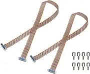 uxcell 2 Pcs IDC Rainbow Wire Flat Ribbon Cable DB25 Male to DB25 Female 39 Inch Length 2.54mm Pitch Breadboard Jumper Wires for Electronic Projects