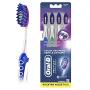 Oral-B Pro-Flex Stain Eraser Manual Toothbrush, Soft, 4 Ct, for Adults and Child
