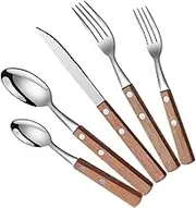 CIYODO 1 Set Reusable Stainless Steel Cutlery Set with Handles Utensil Kit for Home Restaurant Camping Parties Includes Knife Fork Spoon Tea Spoon Tea Fork