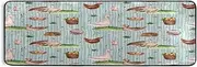 Laundry Room Runner Rug Farmhouse Decor Floor Mat Laundromat Carpet 72x24in Rustic Style Geese and Chickens