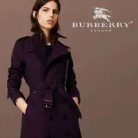 在飛比找蝦皮購物優惠-Burberry 博柏利 外套 長版風衣 大衣 紫色 mer