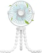 Portable Stroller Fan - Handheld Cooling Fan with 3 Speeds | Handheld Fan, Rechargeable Fan, Quiet Fan, Fan for Stroller, Car Seat, Camping, Travel, Bedroom, Treadmill