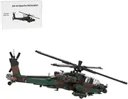 GoAssemb AH-64 Apache Helicopter Building Blocks, MOC Military Model Kits, Army Model for Adults, Perfect House Ornament, 1022 Pieces, Camo