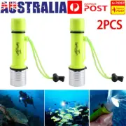 2pack Waterproof Bright LED Scuba Diving Underwater Flashlight Torch Light Lamp