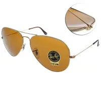 在飛比找Yahoo奇摩購物中心優惠-RayBan雷朋 太陽眼鏡 經典飛官款/金-棕色#RB302