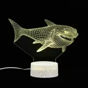 Crack Base Sea Animal Series Creative 3D Colorful LED Decorative Night Light, Cracked model: colorful touch + 16 color remote control Version