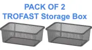 (Pack of 2 )IKEA TROFAST Mesh Storage Box, dark Grey, 20x30x10 cm
