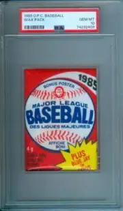 1985 O-Pee-Chee BASEBALL Original Unopened Wax Pack PSA 10 Rare! Pop 9