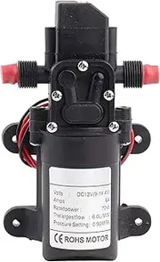 Membrane, 72W 12V Mini 2-ways of Self-suction Spray Pump, 6.0 L/min 0.9MPa G1/2in Water Pressure Membrane Thread Right Outlet