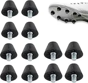[Gosknor] 12pcs Football Boot Studs, 0.51in & 0.63in Soccer Cleats Replacement Running Spikes Rugby Soccer Shoe Studs Replacement Screw-in Plastic/Iron Spikes for Firm Surfaces Outdoor Athletic Training
