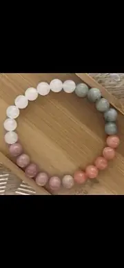 Gorgeous Labradorite, Moonstone & Rhodonite Calming & Healing Elastic Bracelet