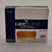 Band-Aid Fabric 1" x 3" Care-Band Adhesive Bandages, 100 Count (Pack of 1)