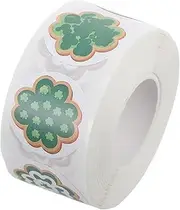HOODANCOS 1 Roll Patrick Day Shamrock Stickers Roll Self Adhesive Labels for Lucky Irish Party Favors Teacher Rewards Cute Decorative Tags for Festive Decorations Celebrations