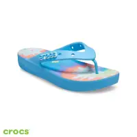 在飛比找momo購物網優惠-【Crocs】女鞋 厚底紮染圖案經典克駱格(208043-4