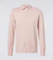 [Fedeli] Fedeli Jason cotton jersey shirt UK 15 pink